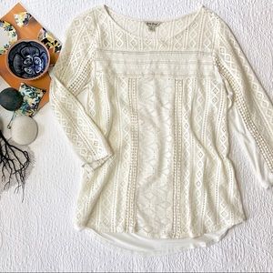 Lucky Brand Cream Knit Top